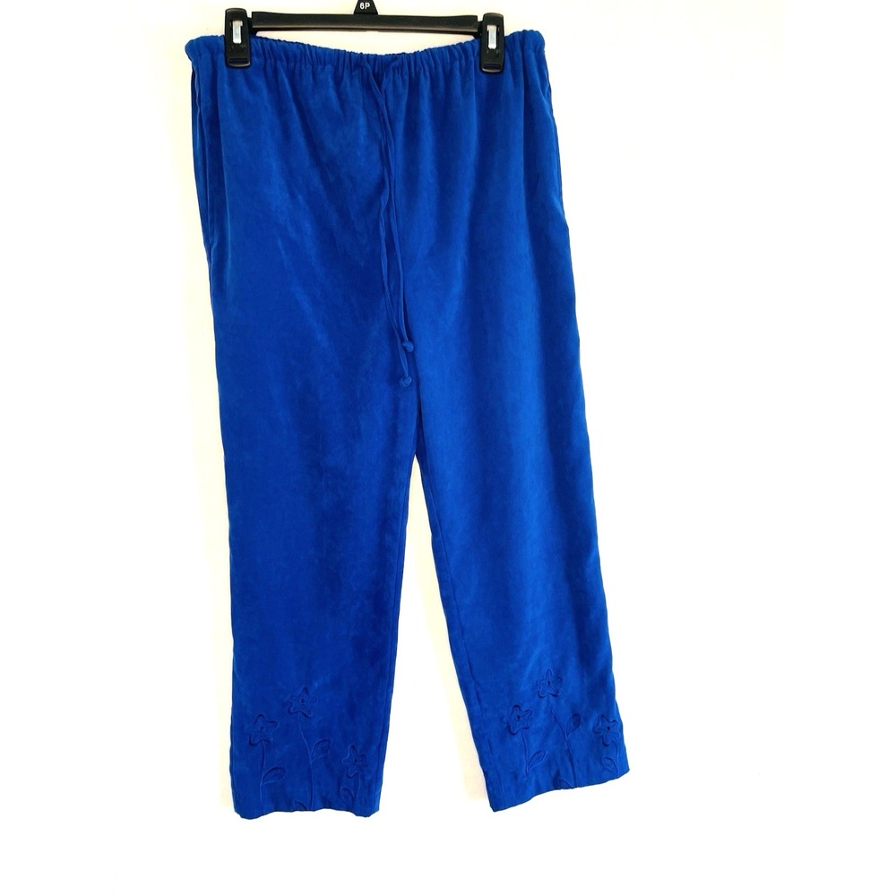 Ultra Suede Cottagecore‎ Grannycore Blue Stretch Waist Pants Small